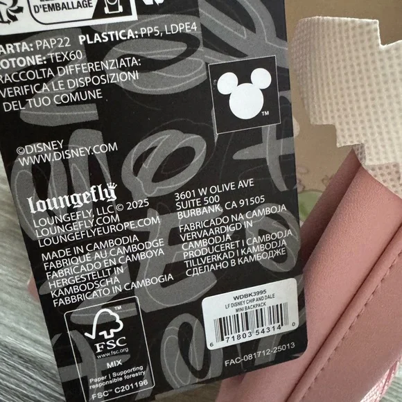 Loungefly Disney Chip 'n' Dale Cherry Blossoms Mini Backpack with tags - Picture 7 of 8